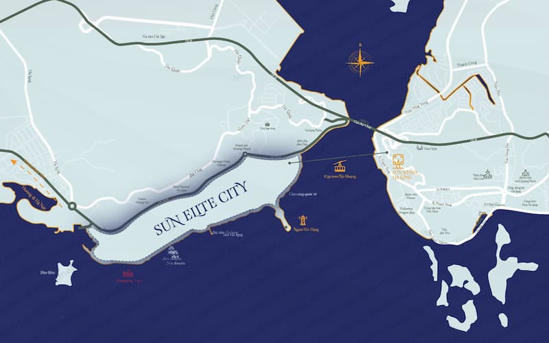 Vị trí Sun Elite City ngay mặt biển trung tâm Bãi Cháy